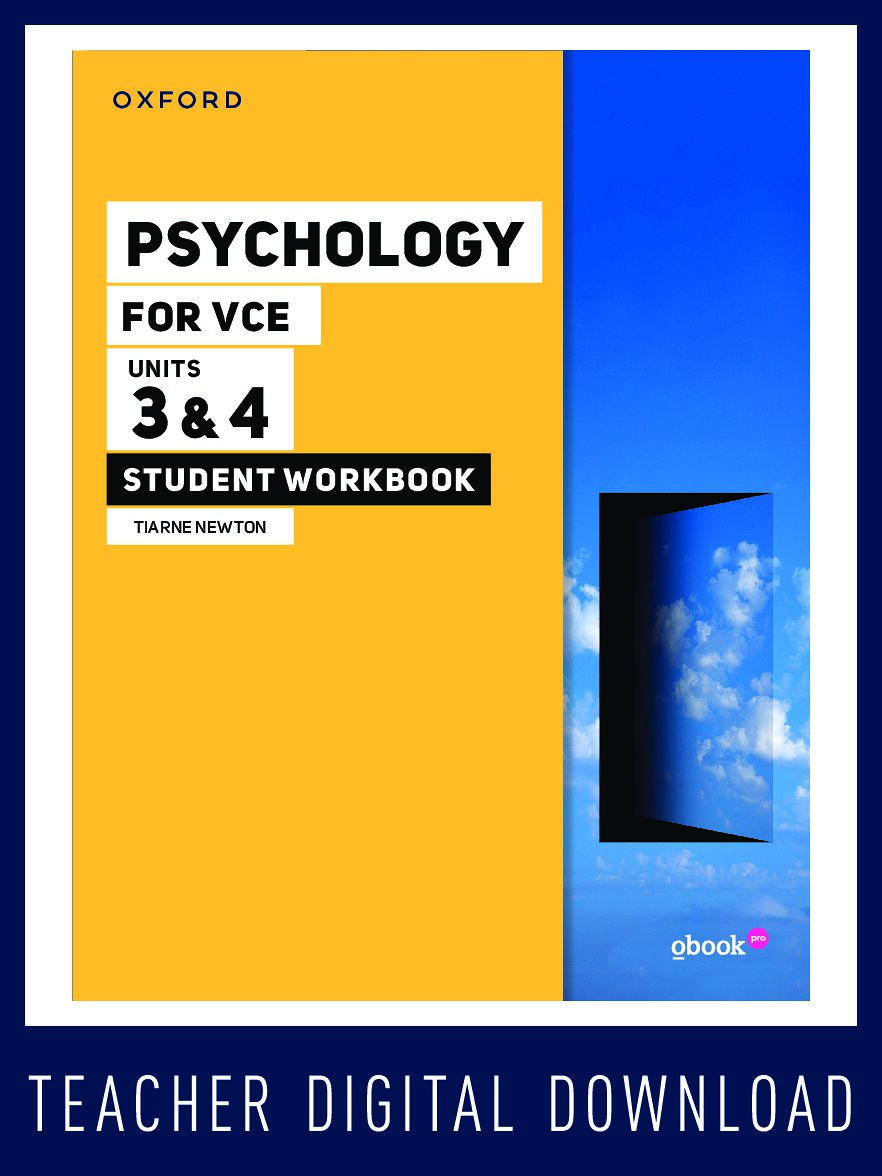Psychology for VCE Units 3 & 4 Teacher obook pro (1yr SW licence)